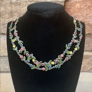 VCLM floral beaded choker necklace